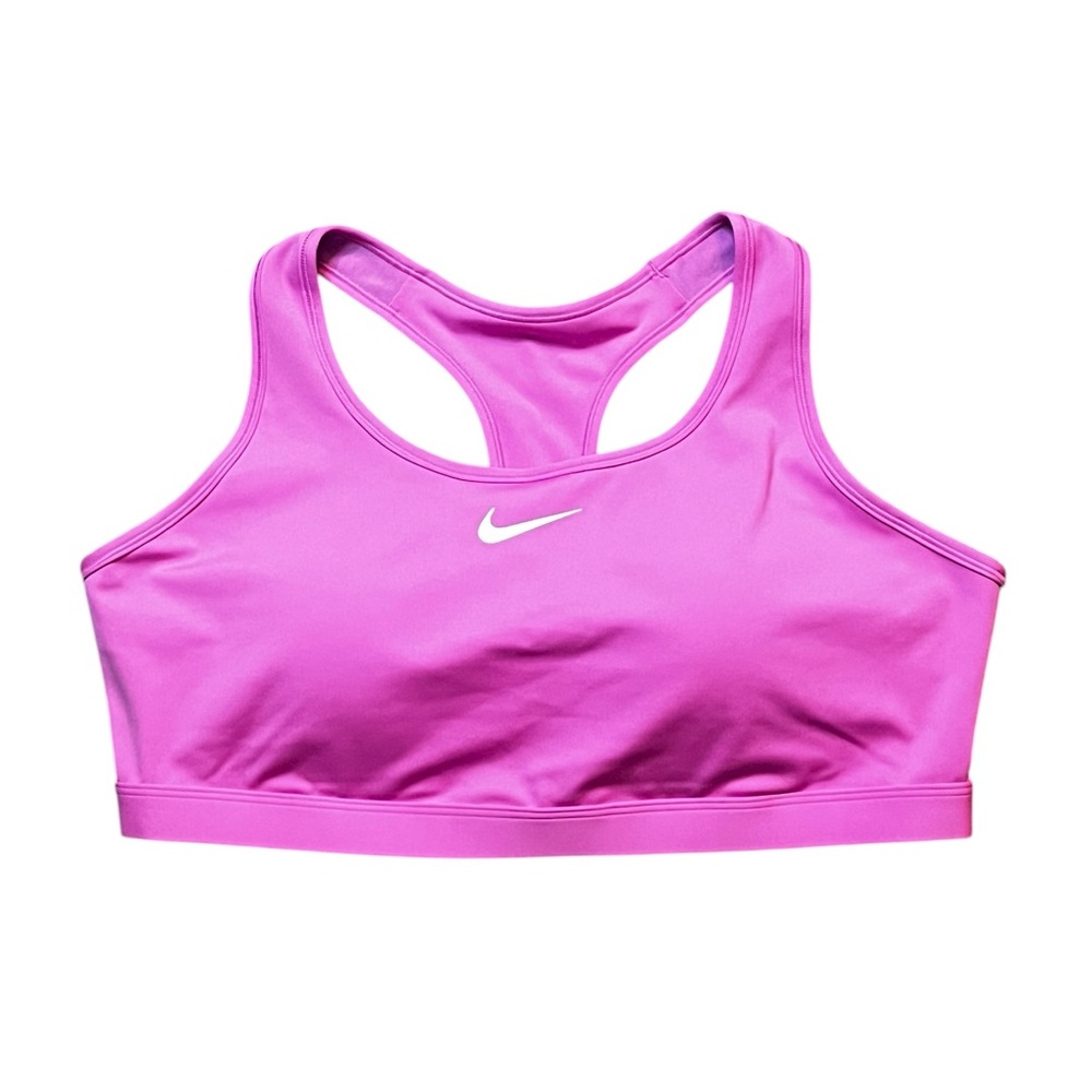Nike Swoosh Women’s 1X Medium Support Padded Racerback Sports Bra Playful Pink - Picture 6 of 9